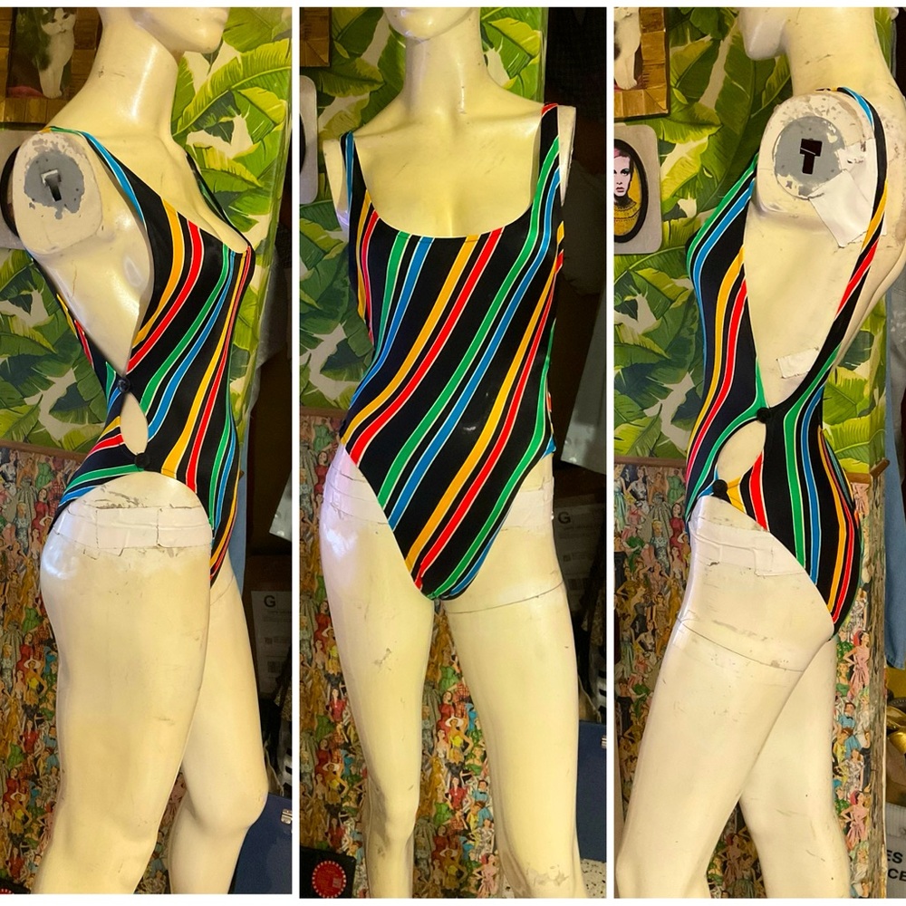 Vintage Striped One Piece Bathing Suit